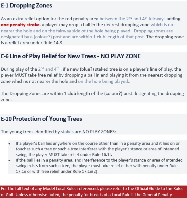 2nd Hole BrokenhurstGC Staked Trees Golf Rules Guru